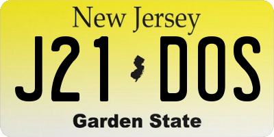 NJ license plate J21DOS