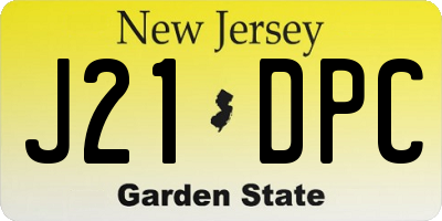 NJ license plate J21DPC