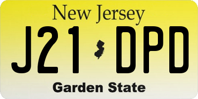 NJ license plate J21DPD