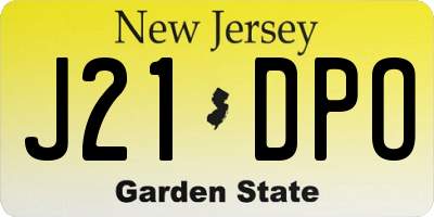 NJ license plate J21DPO