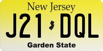 NJ license plate J21DQL