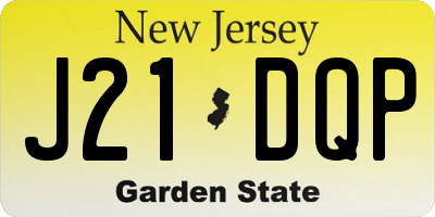 NJ license plate J21DQP