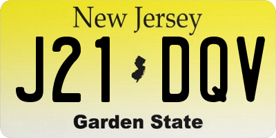 NJ license plate J21DQV