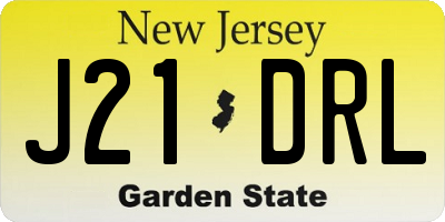 NJ license plate J21DRL