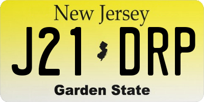 NJ license plate J21DRP