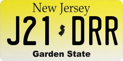 NJ license plate J21DRR