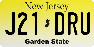 NJ license plate J21DRU
