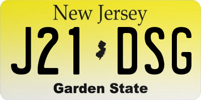 NJ license plate J21DSG