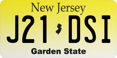 NJ license plate J21DSI