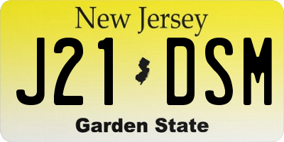 NJ license plate J21DSM