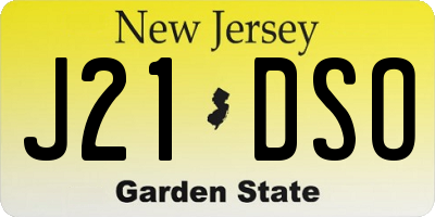 NJ license plate J21DSO