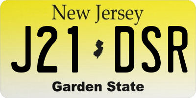 NJ license plate J21DSR