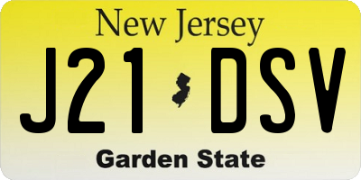 NJ license plate J21DSV