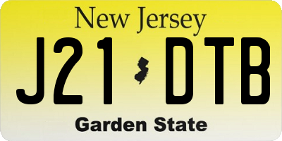 NJ license plate J21DTB