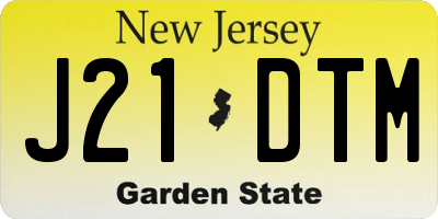 NJ license plate J21DTM