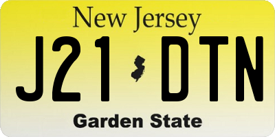 NJ license plate J21DTN