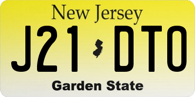 NJ license plate J21DTO