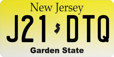 NJ license plate J21DTQ