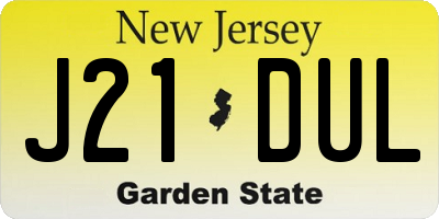 NJ license plate J21DUL