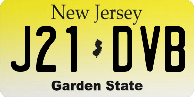 NJ license plate J21DVB