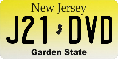 NJ license plate J21DVD