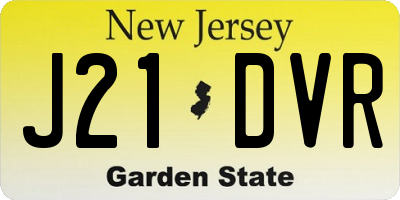 NJ license plate J21DVR
