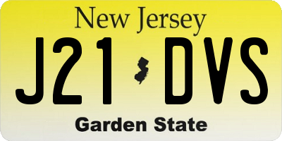 NJ license plate J21DVS