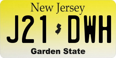 NJ license plate J21DWH