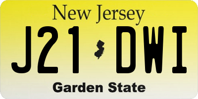 NJ license plate J21DWI