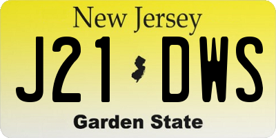 NJ license plate J21DWS