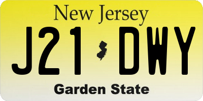 NJ license plate J21DWY