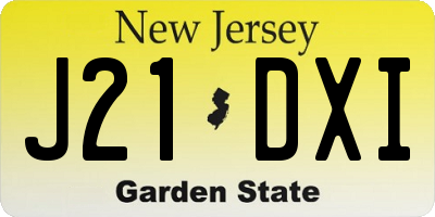 NJ license plate J21DXI