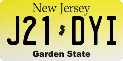 NJ license plate J21DYI