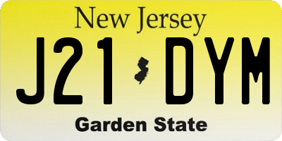 NJ license plate J21DYM