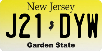 NJ license plate J21DYW