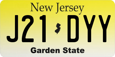 NJ license plate J21DYY