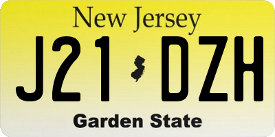 NJ license plate J21DZH