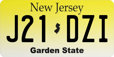 NJ license plate J21DZI