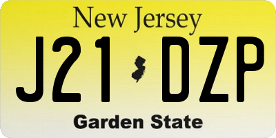 NJ license plate J21DZP