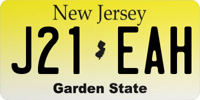 NJ license plate J21EAH