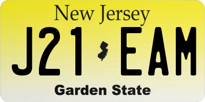 NJ license plate J21EAM
