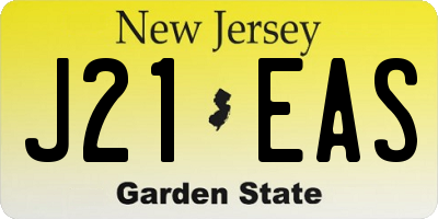 NJ license plate J21EAS