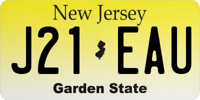 NJ license plate J21EAU