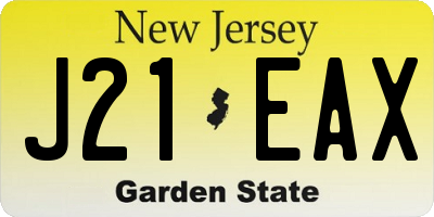NJ license plate J21EAX