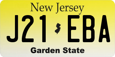 NJ license plate J21EBA