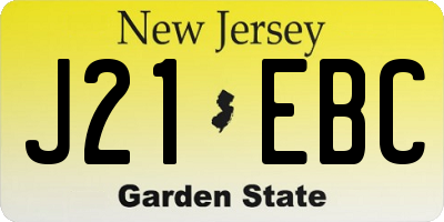 NJ license plate J21EBC