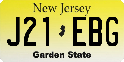 NJ license plate J21EBG