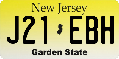 NJ license plate J21EBH
