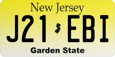 NJ license plate J21EBI