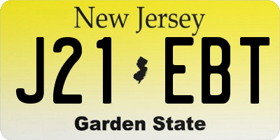 NJ license plate J21EBT